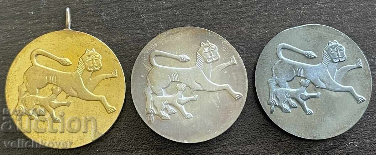 43803 Bulgaria lot 3 jetoane NIM relief leoaică din Stara Zagora