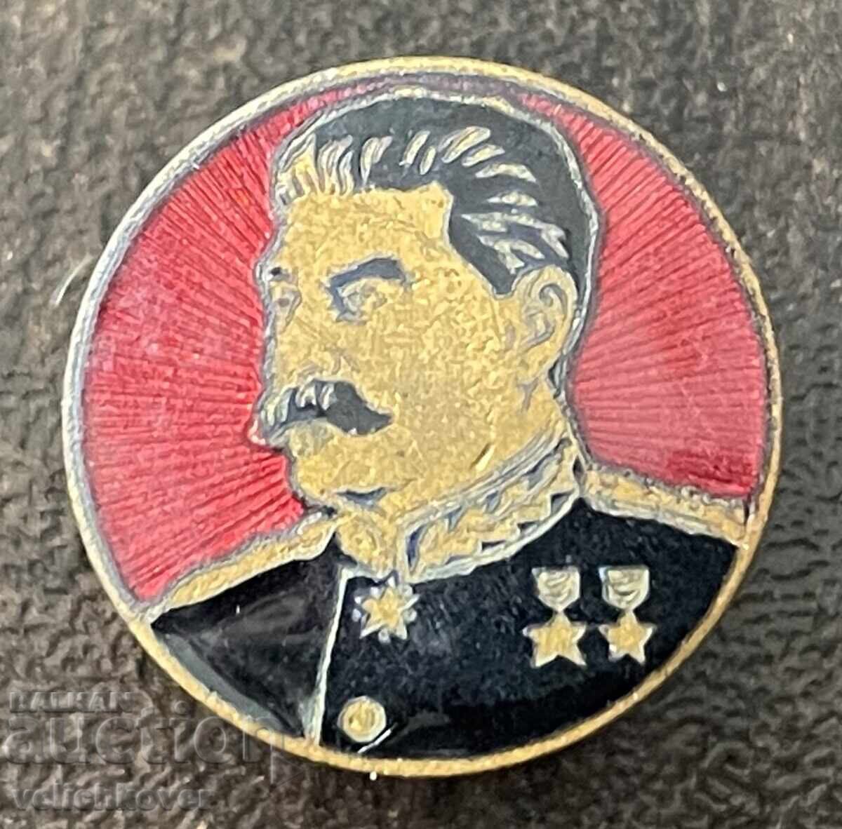 43821 Bulgaria insignă cu chipul lui Iosif Stalin email pe șurub