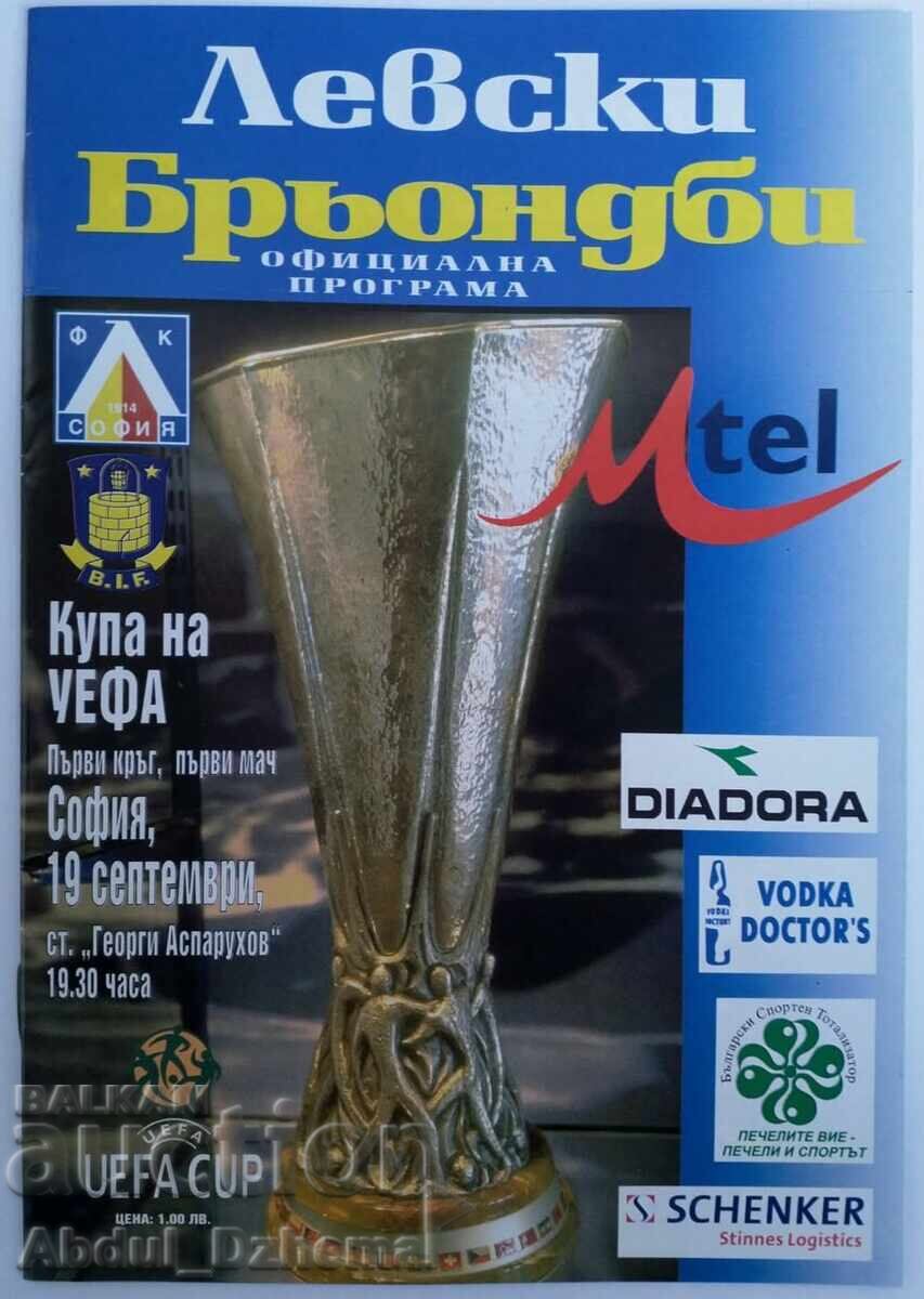 Levski - Brøndby 2003 football program
