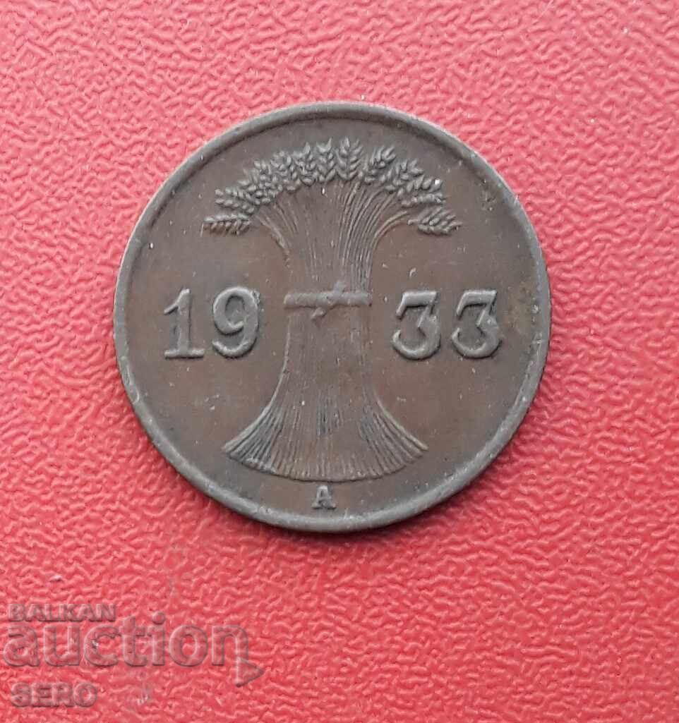 Germany-1 pfennig 1933 A-Berlin with price € 0.35 | 0.68 BGN