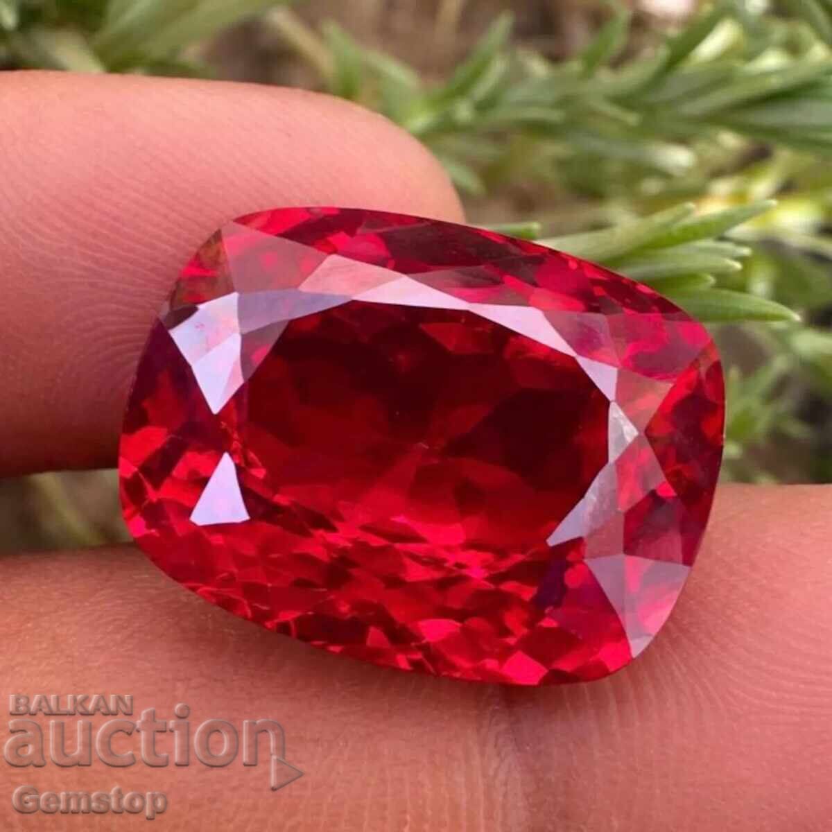 Fără preț de rezervă! 9.65 ct. rubin natural tăietură cushion, certificat GGL, de la 1 leu! Fără preț de rezervă! 9.65 ct. rubin natural tăietură cushion, certificat GGL, de la 1 leu!