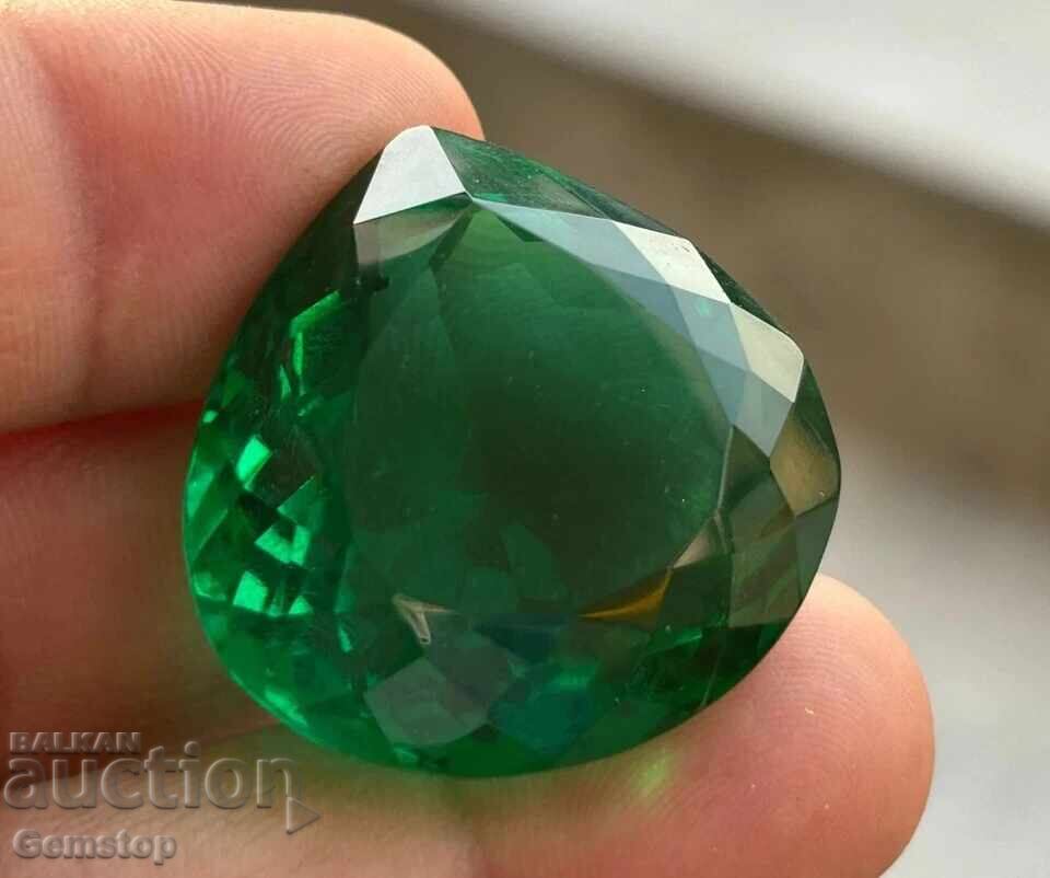 BZC! 10.75 ct φυσικός γρανάτης τσαβορίτης σε σχήμα αχλαδιού με πιστοποιητικό GIR από 1 ct - 6