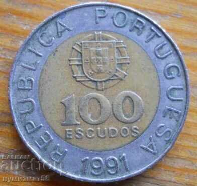 100 escudos 1991 - Portugalia (bimetal)
