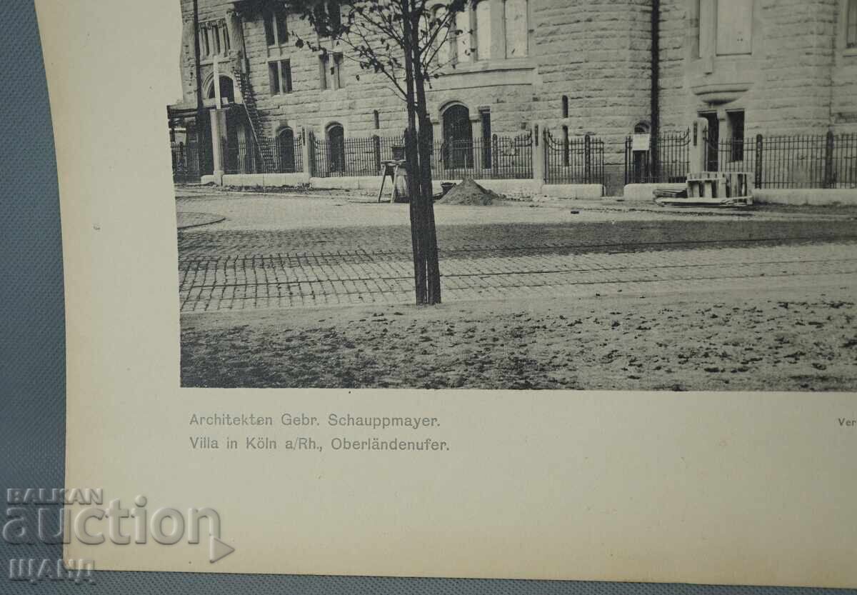 Litografie arhitecturală din Viena, 1900, vilă, clădire, casă cu preț € 2.60 | 5.09 BGN