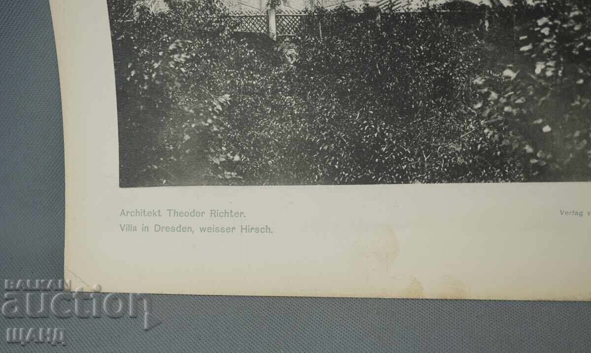 Litografie arhitecturală din Viena, 1900, vilă, clădire, casă cu preț € 2.60 | 5.09 BGN