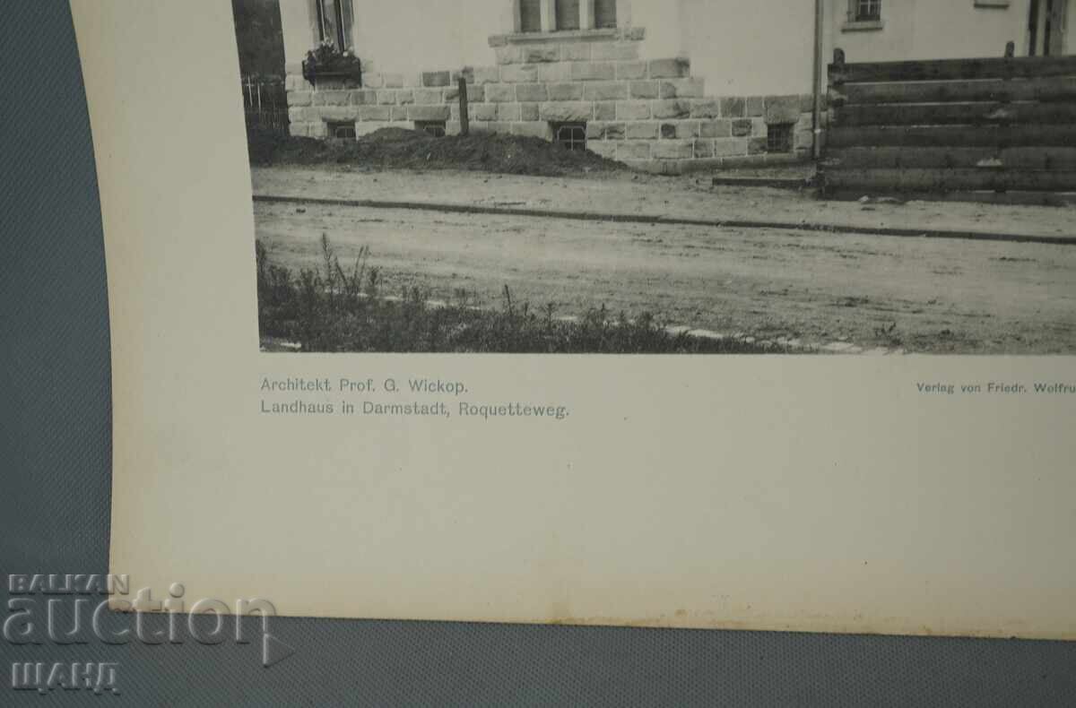 Litografie arhitecturală din Viena, 1900, vilă, clădire, casă cu preț € 2.60 | 5.09 BGN