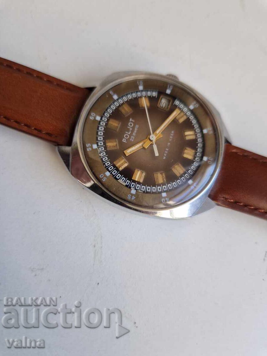 Licitație POLJOT, 23 rubine, automatic, cal. 2616.2H, carcasă 39mm! URSS,