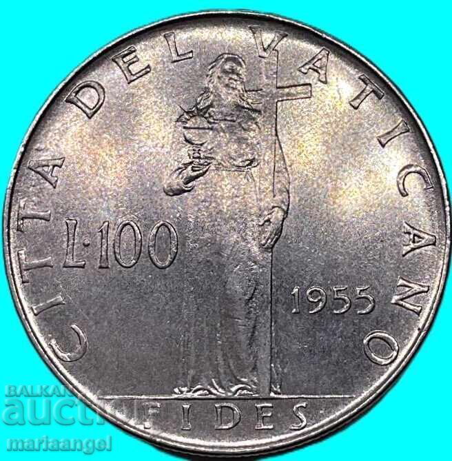 Licitație 100 lire 1955 Vatican