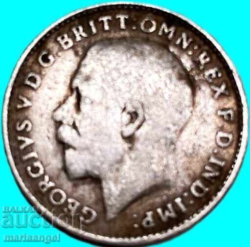 3 Pence 1926 Marea Britanie argint Patină - 6