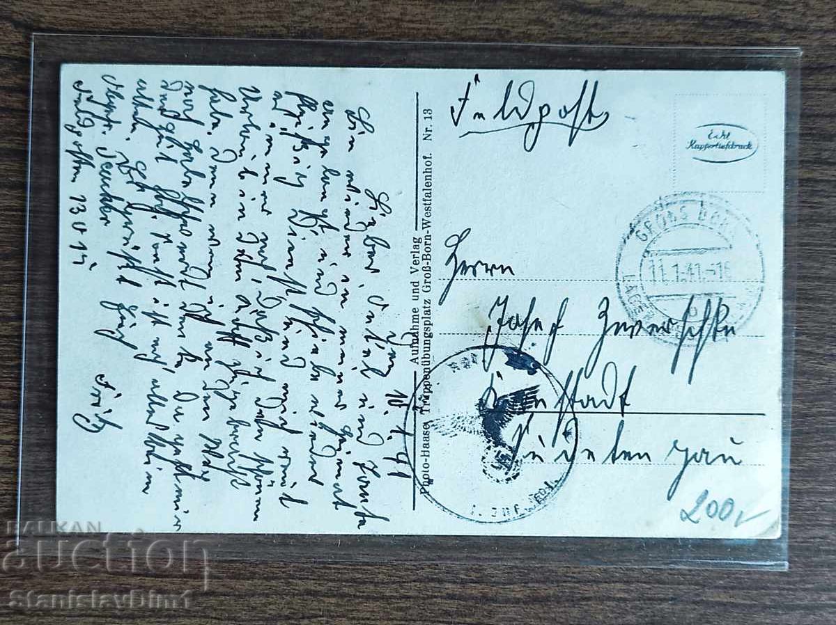 Auction  Censored postcard WWII