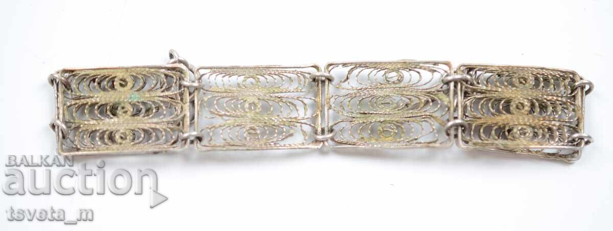 Antique filigree bracelet, National Revival period jewelry - 5