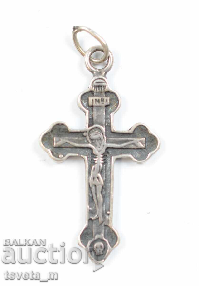 Pandantiv ortodox din argint cu crucifix, 3,7 g
