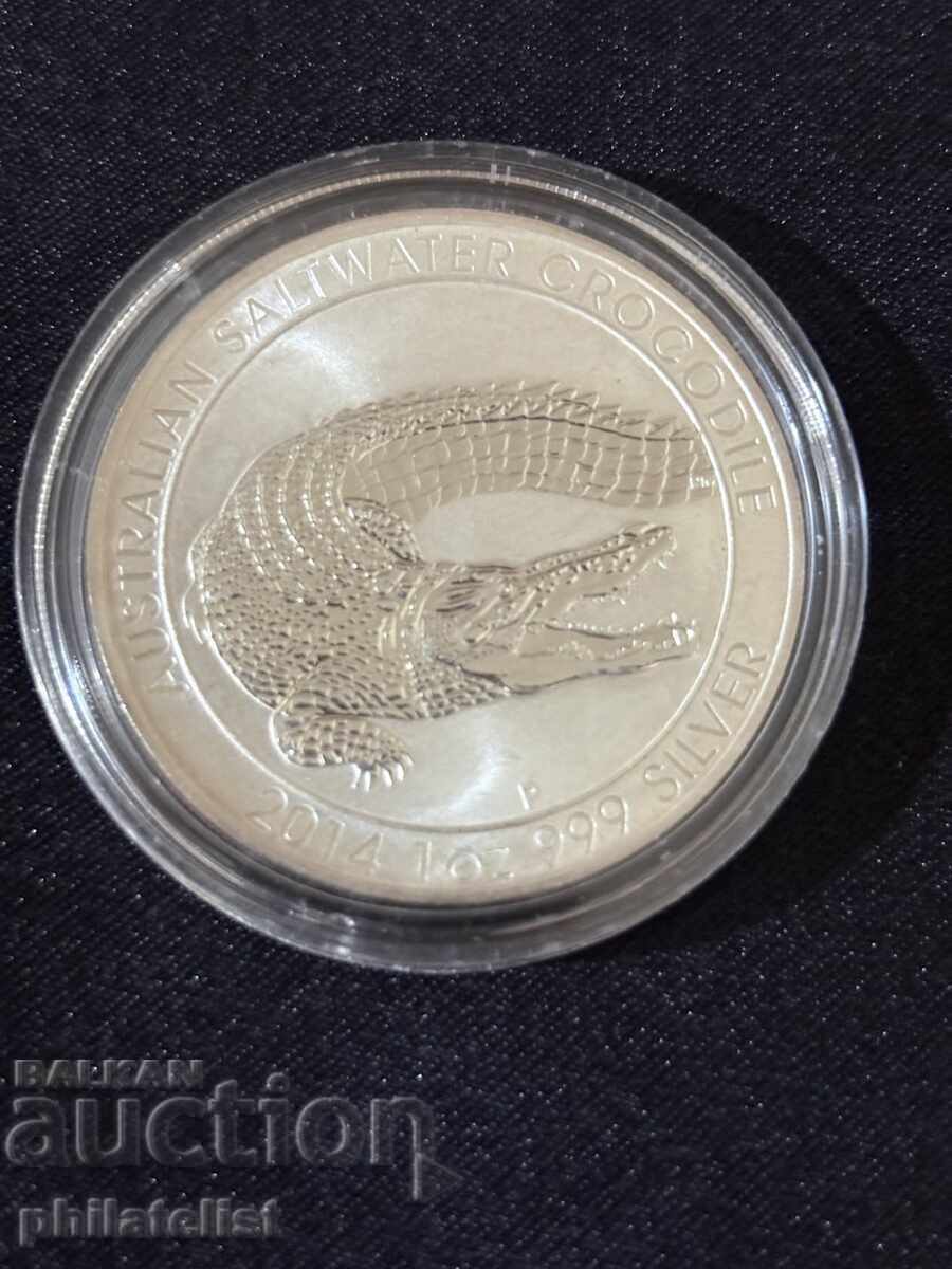 Australia 2014 – 1 dolar – Crocodil de apă sărată australian