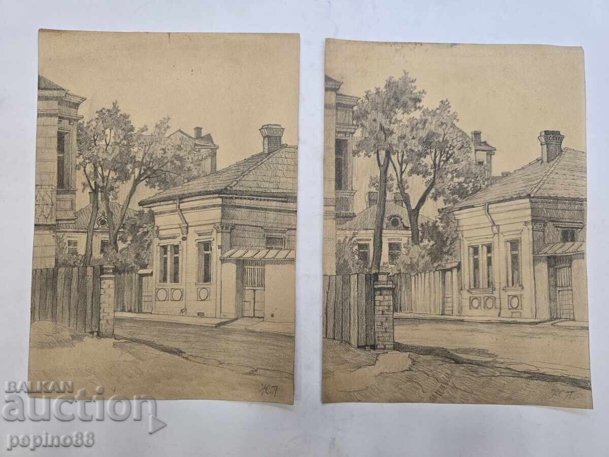 Б.З.Ц Живка Пейчева - лот 2 рисунки 1918г Б.З.Ц Живка Пейчева - лот 2 рисунки 1918г