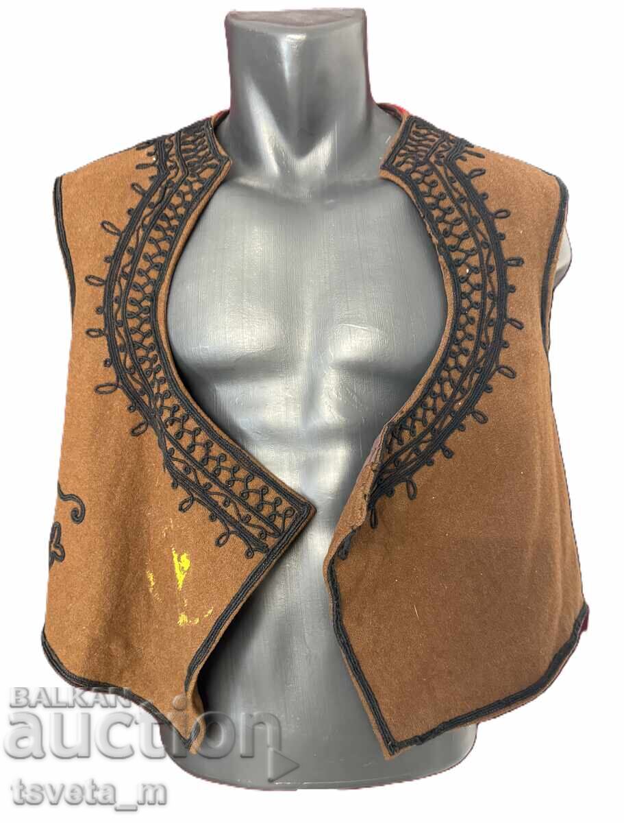 Vestă bărbătească din lână cu găitane, costum popular Vestă bărbătească din lână cu găitane, costum popular