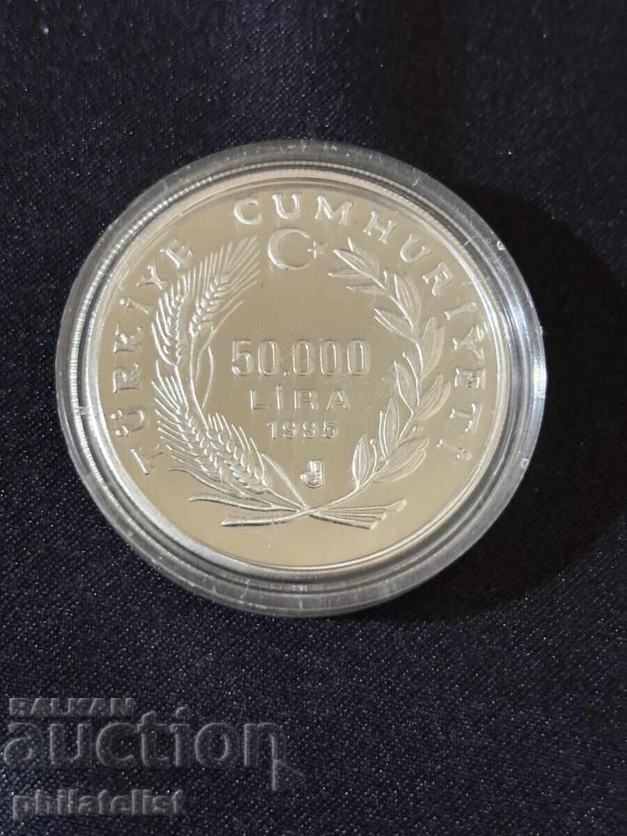 Turcia 1995 – 50 000 lire – Piri Reis – Monedă de argint cu preț € 69.00 | 134.95 BGN Turcia 1995 – 50 000 lire – Piri Reis – Monedă de argint cu preț € 69.00 | 134.95 BGN