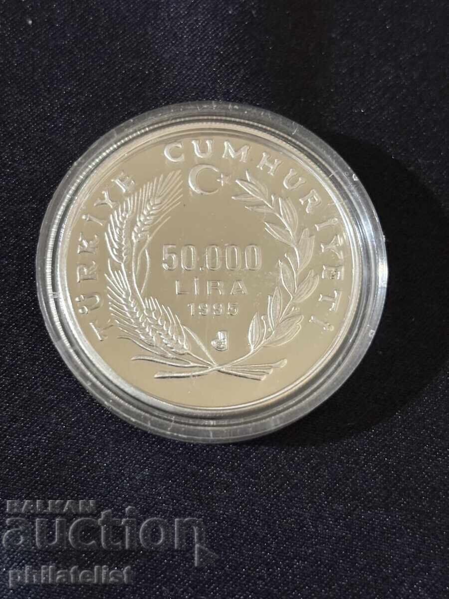 Livrarea Turcia 1995 – 50 000 lire – Piri Reis – Monedă de argint Livrarea Turcia 1995 – 50 000 lire – Piri Reis – Monedă de argint