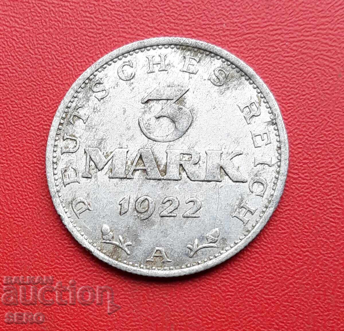 Германия-3 марки 1922 А-Берлин Германия-3 марки 1922 А-Берлин