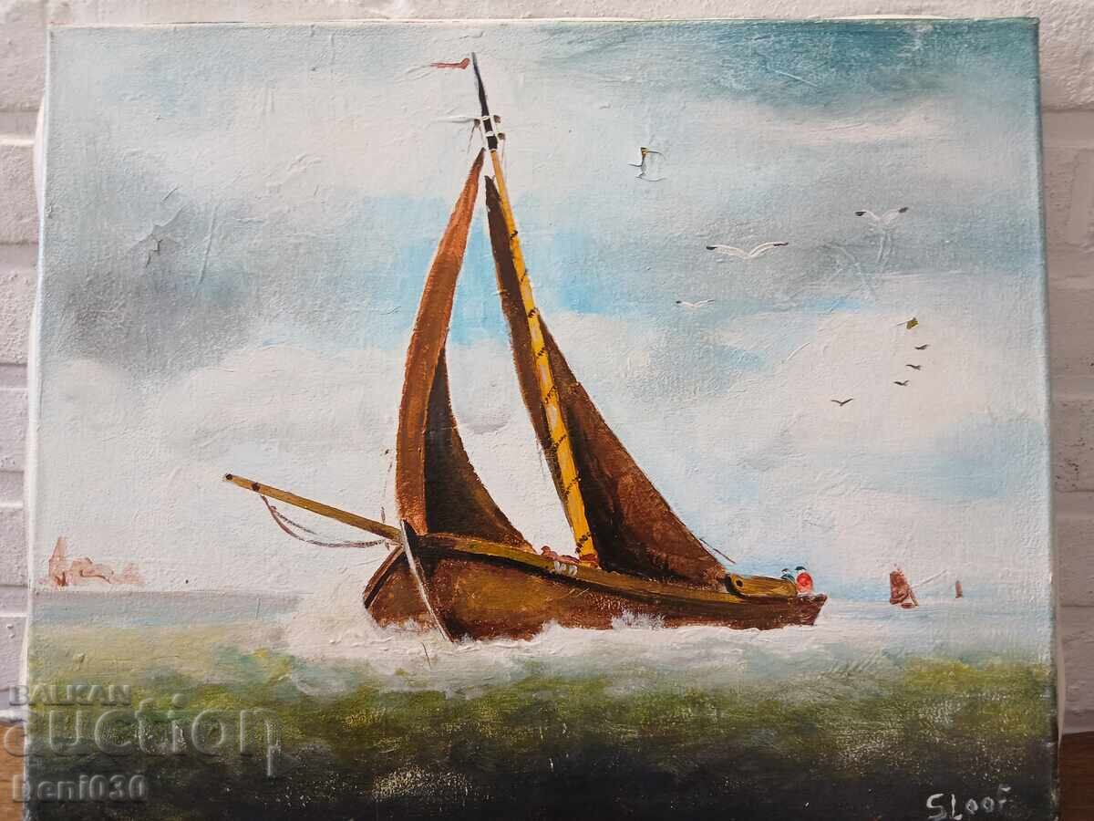 Licitație Pictura originala in ulei pe panza