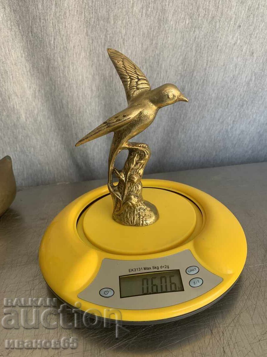 Brass bird sculpture