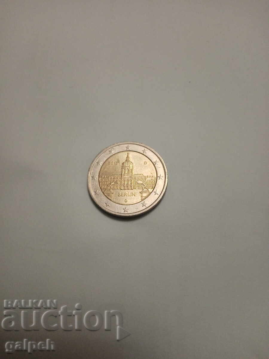 ГЕРМАНИЯ МОНЕТА 2 ЕВРО - 2018 D - БЕРЛИН - 5 ЕВРО. . с цена € 5.00 | 9.78 лв.
