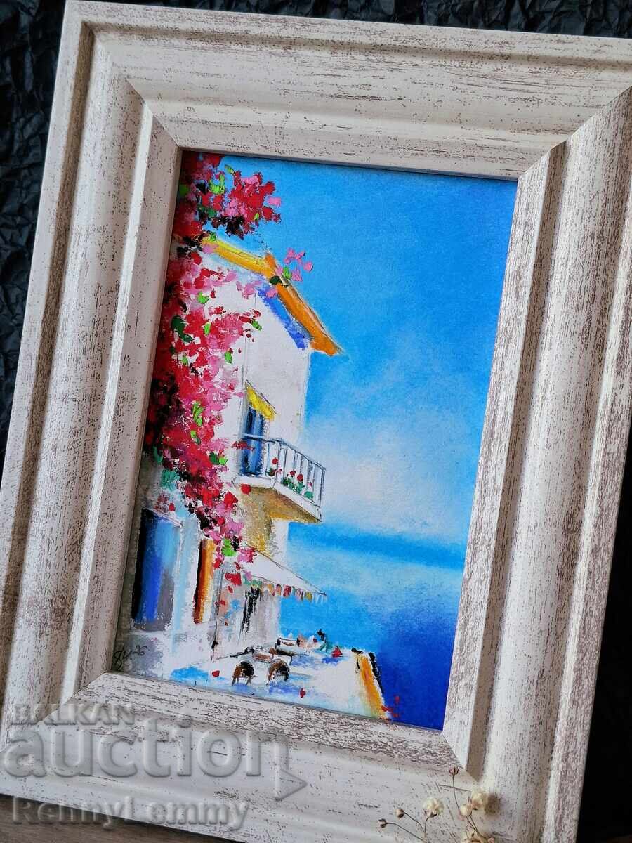 Auction  Somewhere in the South, pastel painting, original miniature