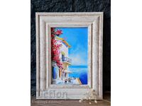 Somewhere in the South, pastel painting, original miniature