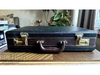 Luxury hard-shell "Diplomat" briefcase - black and brown. New!