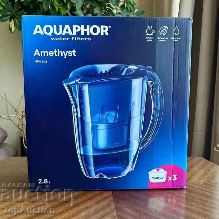 Cană filtrantă Aquaphor Amethyst cu trei filtre B25 Maxfor+ Cană filtrantă Aquaphor Amethyst cu trei filtre B25 Maxfor+