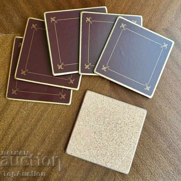 Set de suporturi pentru pahare din lemn de eucalipt, 6 buc Set de suporturi pentru pahare din lemn de eucalipt, 6 buc