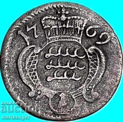 1 kreuzer 1769 Germania Württemberg Karl Eugen argint 1 kreuzer 1769 Germania Württemberg Karl Eugen argint