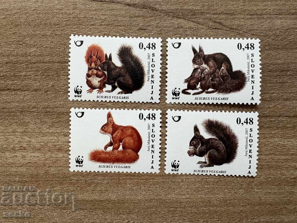 Σλοβενία - Πανίδα - WWF - Κόκκινη σκίουρος (2007) MNH