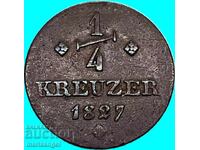 1/4 Kreuzer 1827 Germany Hessian Med