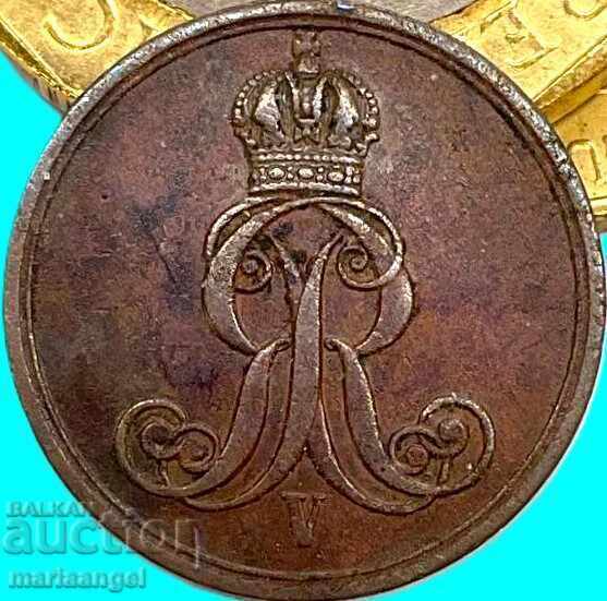 Livrarea 1 Pfennig 1861 Hanovra Germania