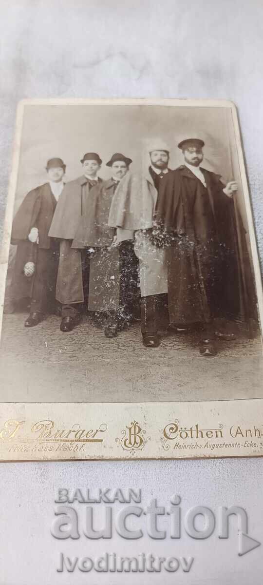 Fotografie Cinci tineri Cothen (Anh.) 1895 Carton