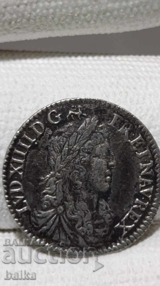SILVER COIN 1/12 ECU 1662 *A* - LOUIS XIV, FRANCE with price € 53.00 | 103.66 BGN SILVER COIN 1/12 ECU 1662 *A* - LOUIS XIV, FRANCE with price € 53.00 | 103.66 BGN