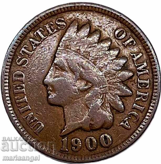 USA 1 Cent 1900 Indian