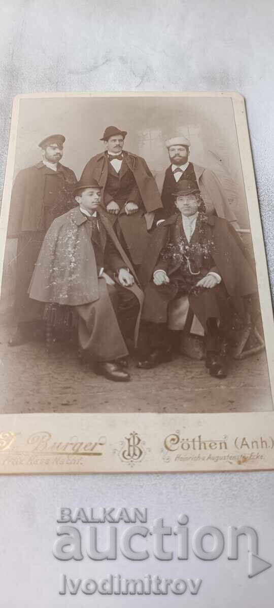 Fotografie Cinci tineri Cothen (Anh.) 1895 Carton