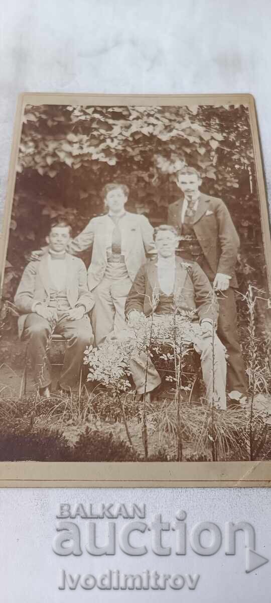 Fotografie Patru tineri 1896 Carton