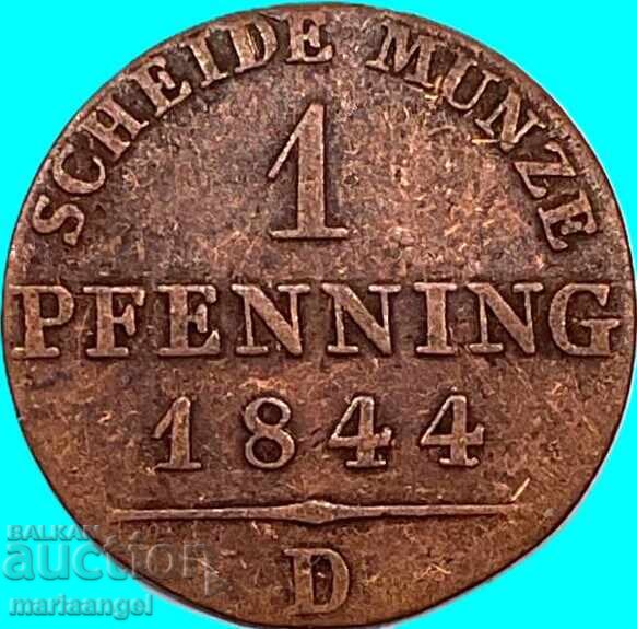 1 pfennig 1844 Πρωσία Γερμανία - σπάνια χρονιά - 7