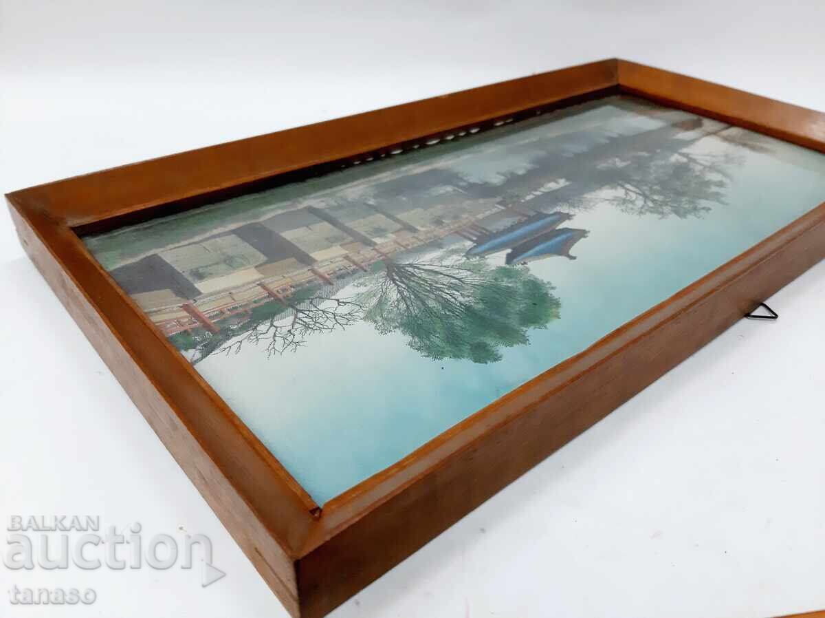 Licitație Tapițerie chinezească din mătase de la mijlocul secolului al XX-lea, pagodă, pod Licitație Tapițerie chinezească din mătase de la mijlocul secolului al XX-lea, pagodă, pod