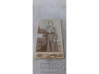 Fotografie Tânăra femeie Gabrovo 1904 Carton