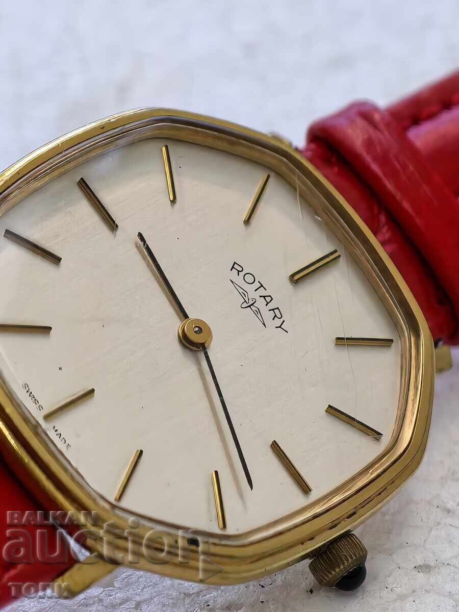 Auction  ROTARY SWISS MADE RARE GOLD-PLATED WORKING NO WARRANTY BZC!!!!