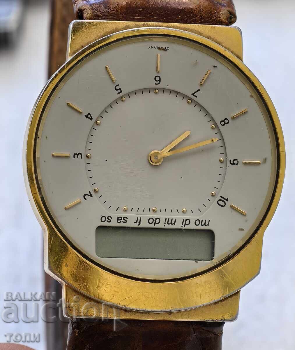 JUNGHANS MEGA GERMANY MADE RARE GOLD-PLATED I DON'T KNOW IF IT WORKS with price € 0.01 | 0.02 BGN JUNGHANS MEGA GERMANY MADE RARE GOLD-PLATED I DON'T KNOW IF IT WORKS with price € 0.01 | 0.02 BGN