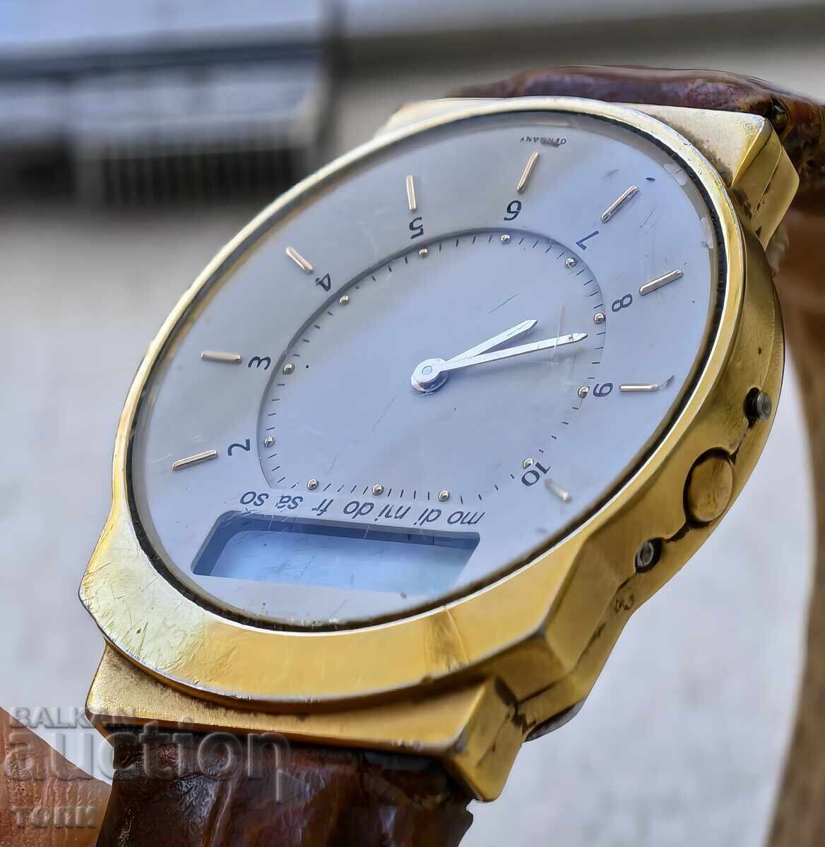 Auction JUNGHANS MEGA GERMANY MADE RARE GOLD-PLATED I DON'T KNOW IF IT WORKS Auction JUNGHANS MEGA GERMANY MADE RARE GOLD-PLATED I DON'T KNOW IF IT WORKS