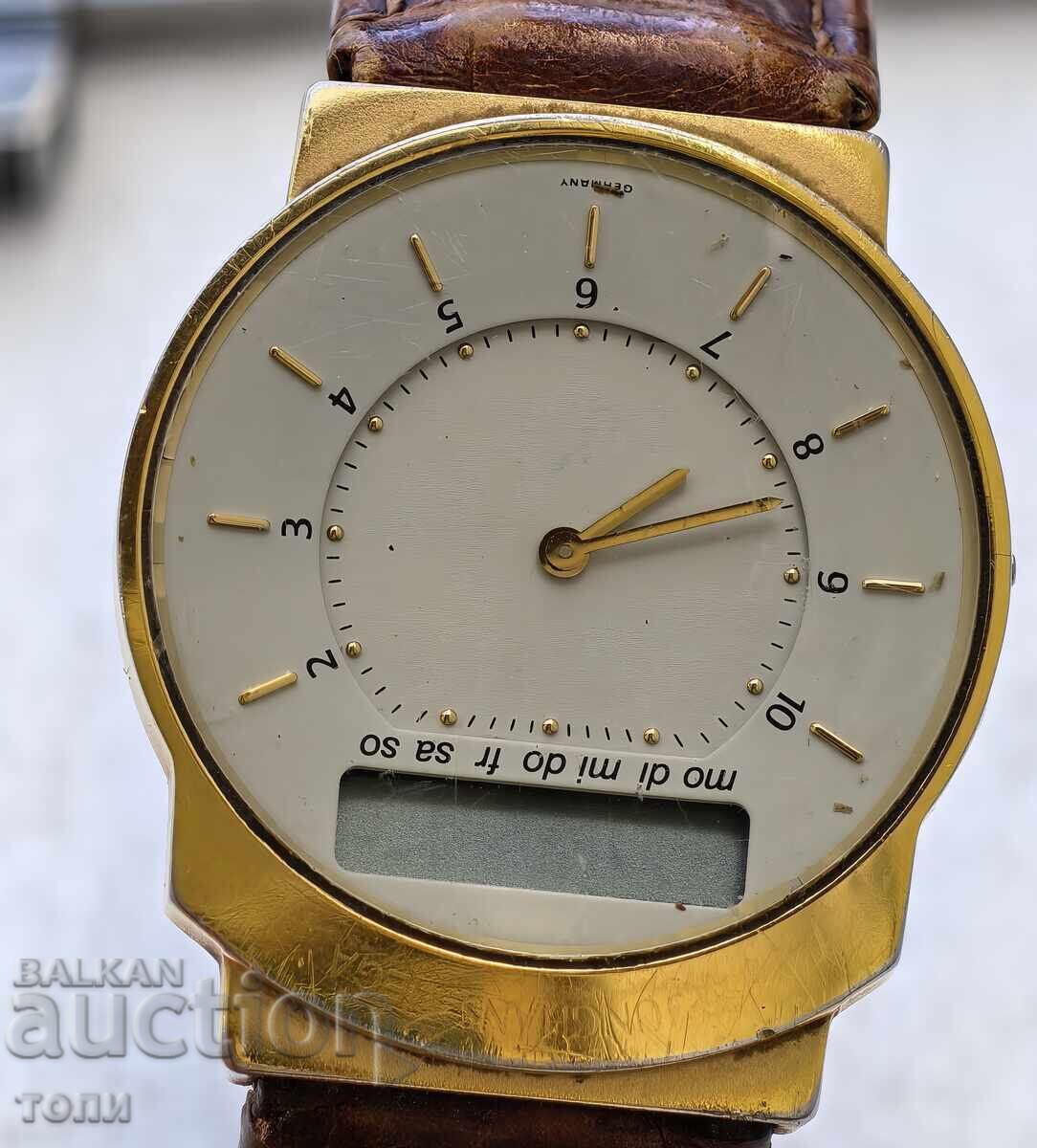 JUNGHANS MEGA GERMANY MADE RARE GOLD-PLATED I DON'T KNOW IF IT WORKS JUNGHANS MEGA GERMANY MADE RARE GOLD-PLATED I DON'T KNOW IF IT WORKS