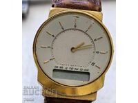 JUNGHANS MEGA GERMANY MADE RARE GOLD-PLATED I DON'T KNOW IF IT WORKS