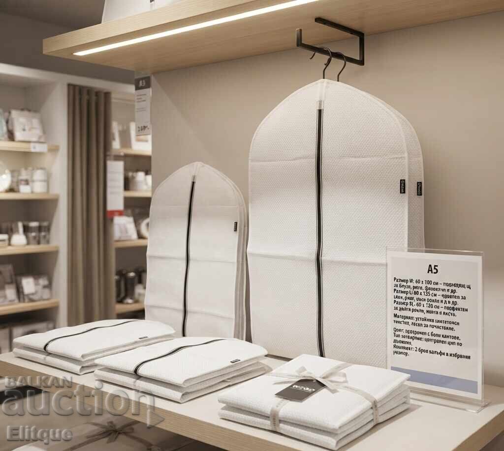 Σετ θήκες ρούχων Brabantia, μεγέθη M/L/XL, Διαφανές
