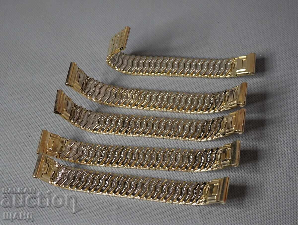 Licitație 5 Ceas de mână pentru bărbați cu lanț placat cu aur vechi 18 mm Licitație 5 Ceas de mână pentru bărbați cu lanț placat cu aur vechi 18 mm