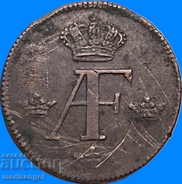 Suedia 1 Öre 1768 Adolf Frederic, tiraj 317 000 buc. 14.3g - 5